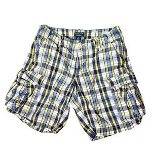 Vintage 90s‎ polo jeans Madras Plaid Cargo Shorts Men’s 32 Preppy Skater Style